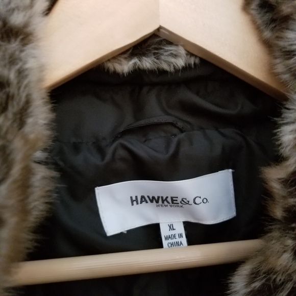 Hawke&co womens winter puffer coat with fur trim - Picture 4 of 4